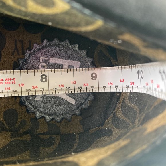 Fly London Yoxi Womens Ankle Bootie Size 8.5-9 Blue Leather Wedge Heel Zip Up - Picture 8 of 12